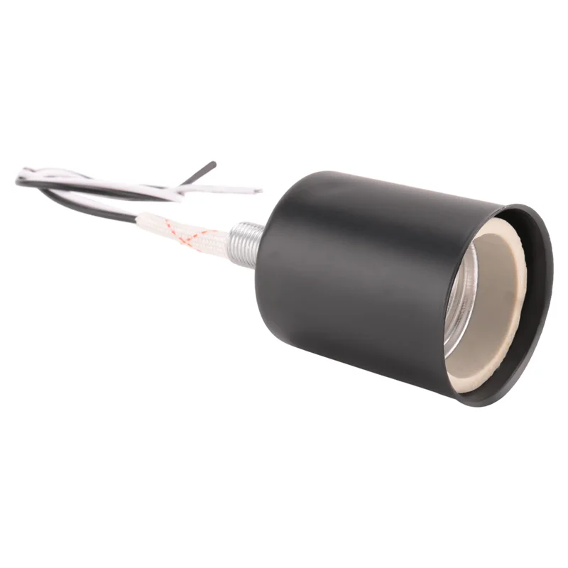 A50I E27 Screw Base Round LED Light Bulb Lamp Socket Holder Adapter Metal Lamp Holder With Wire