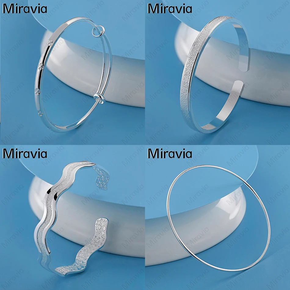 

Miravia 925 Sterling Silver Water Ripple Wave Bracelet Woman Charm Cute Birthday Gift Jewelry