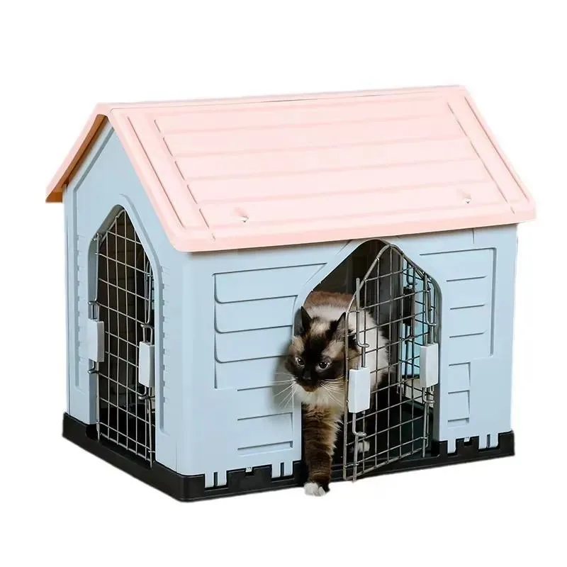 Large Outdoor Dog Kennel Multi Door Indoor Pet House Breathable Sun Protection Cage Supplies