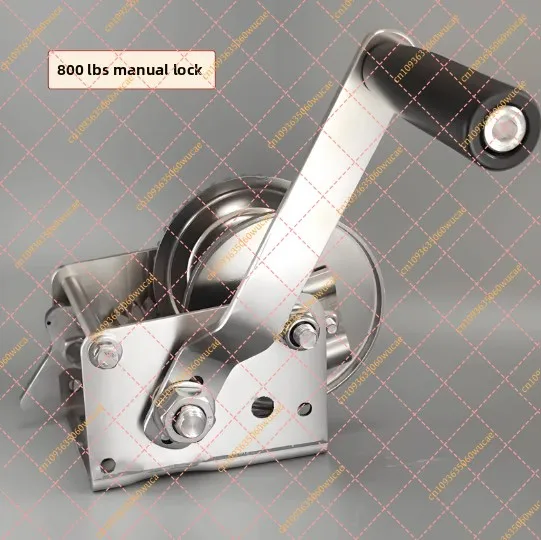 Two-Way Self-Locking Manual Winch, 304 Stainless Steel Hand Crank