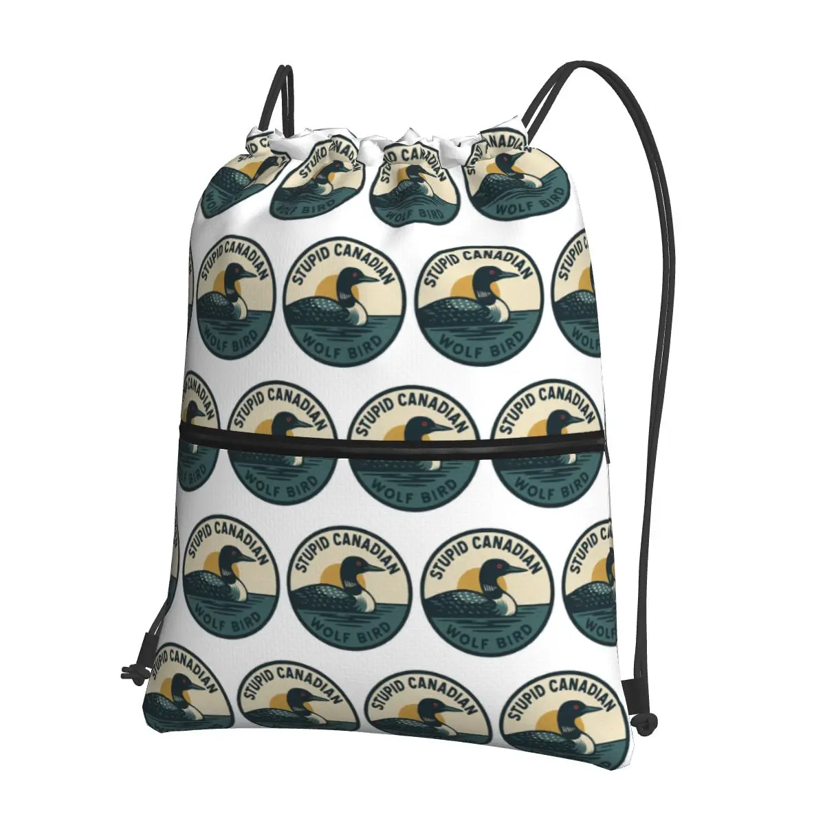 Heated Rivalry Stupid Canadian Wolf Bird Backpacks Portable Drawstring Bundle Pocket Sports Bag Book Bags for Man Woman School