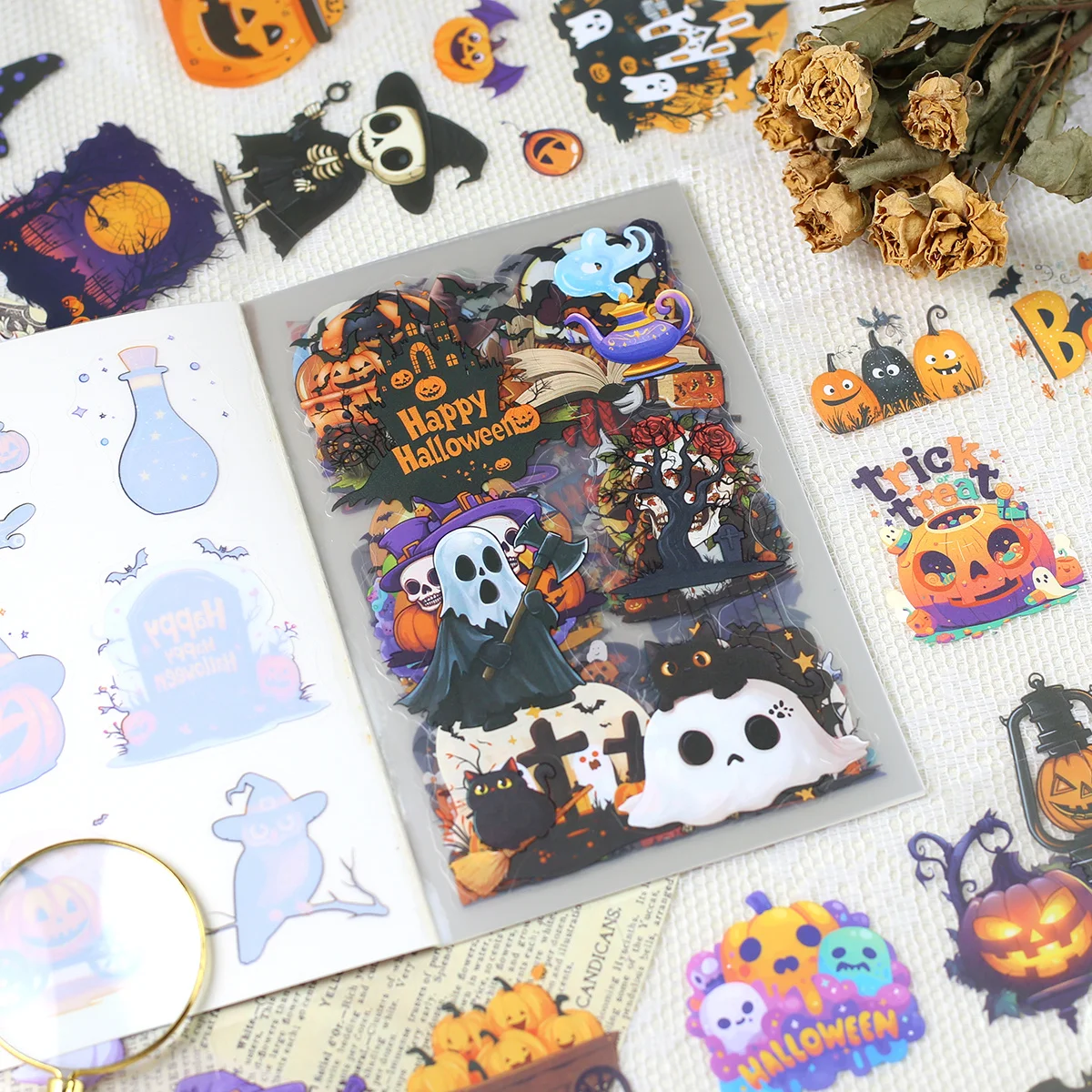 20 ورقة PET سجل القصاصات ملصقات كتاب سلسلة الهالوين لسكرابوكينغ غير المرغوب فيه مجلة الحرف الديكور مذكرات ملصقات الكولاج #1