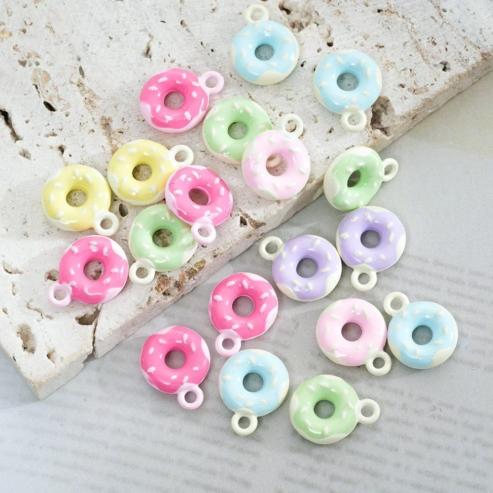 5pcs Alloys Donut Cake Pendants For DIY Earrings Bracelets Keychain Doughnut Pendant Jewelry Making Women Accessories