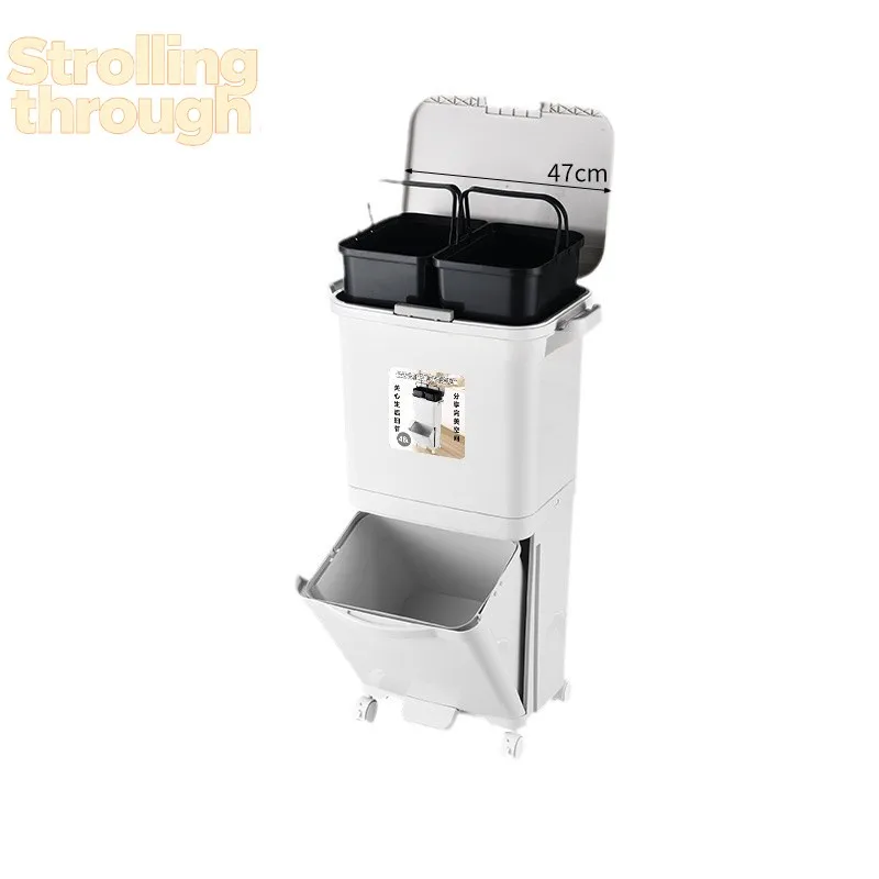 

Многофункциональное кухонное мусорное ведро для дома с несколькими отделениями, большой вместимости, с крышкой, для сухого и влажного мусора.