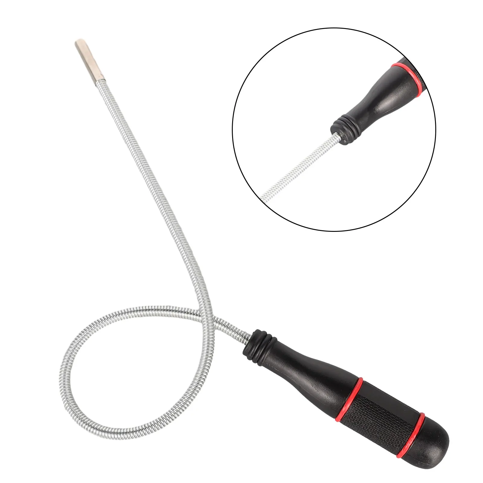 Auto Repair Tools, Flexible Magnetic Spring Pickup Tool, Bendable Suction Bar, Long Stainless Steel Shaft, Easy to Carry