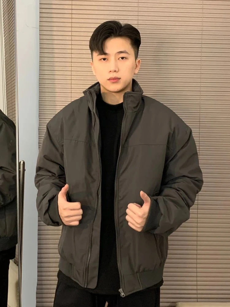 

Wolf ey Thiened Cotton Jaet Men's Winter Faion Tee-Proof Outerwear Advanced Sensation Youth ular Polyester...