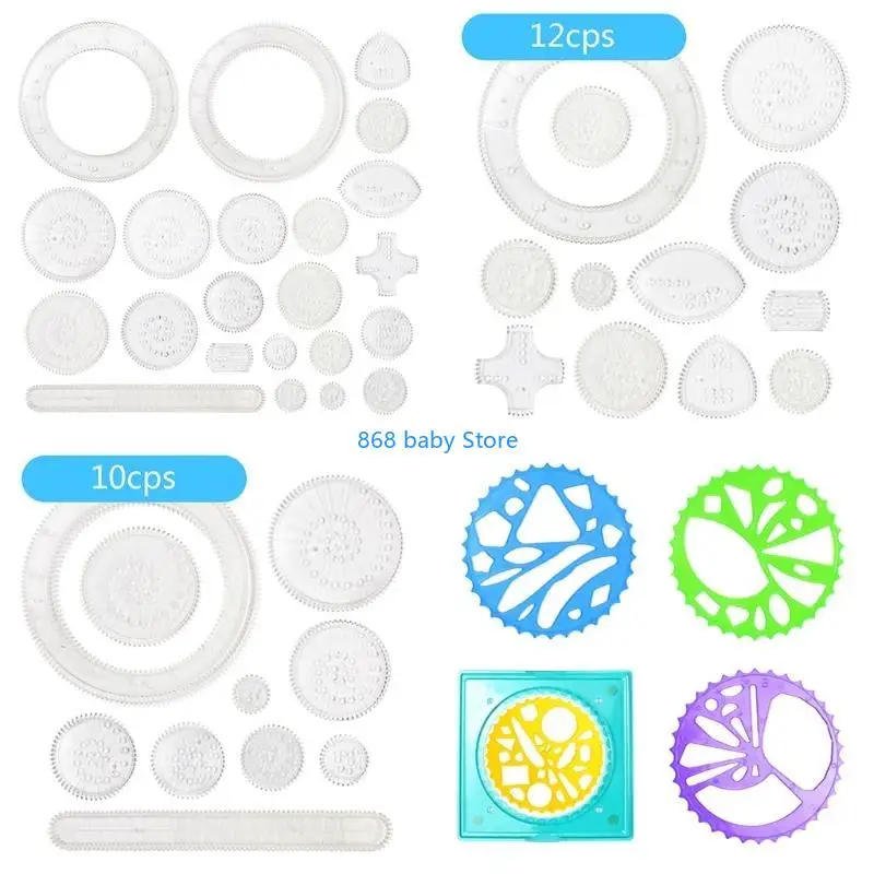 29EE Kids Drawing Practice Hollow Template Ruler with Multiple for Kids Toy