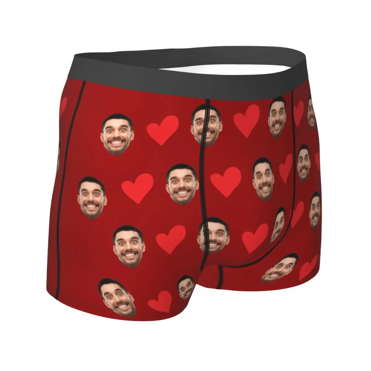 Ropa interior con foto de cara personalizada, calzoncillos bóxer de corazón personalizados, regalo para marido, regalo de aniversario para papá