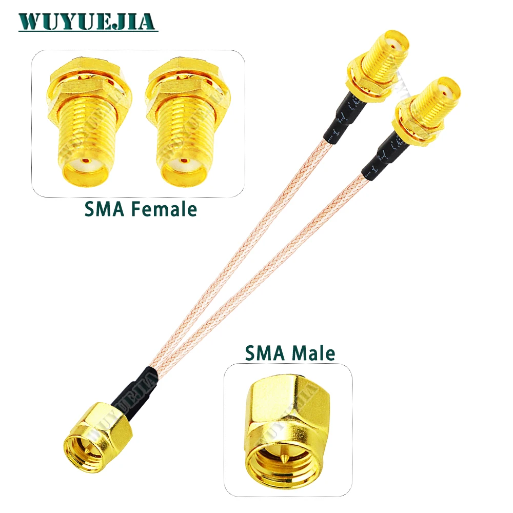 SMA 수-듀얼 SMA 암 커넥터 분배기 결합기, 4G 안테나 익스텐션 코드, RF 동축 피그테일 케이블, 모뎀 라우터용, 1-2