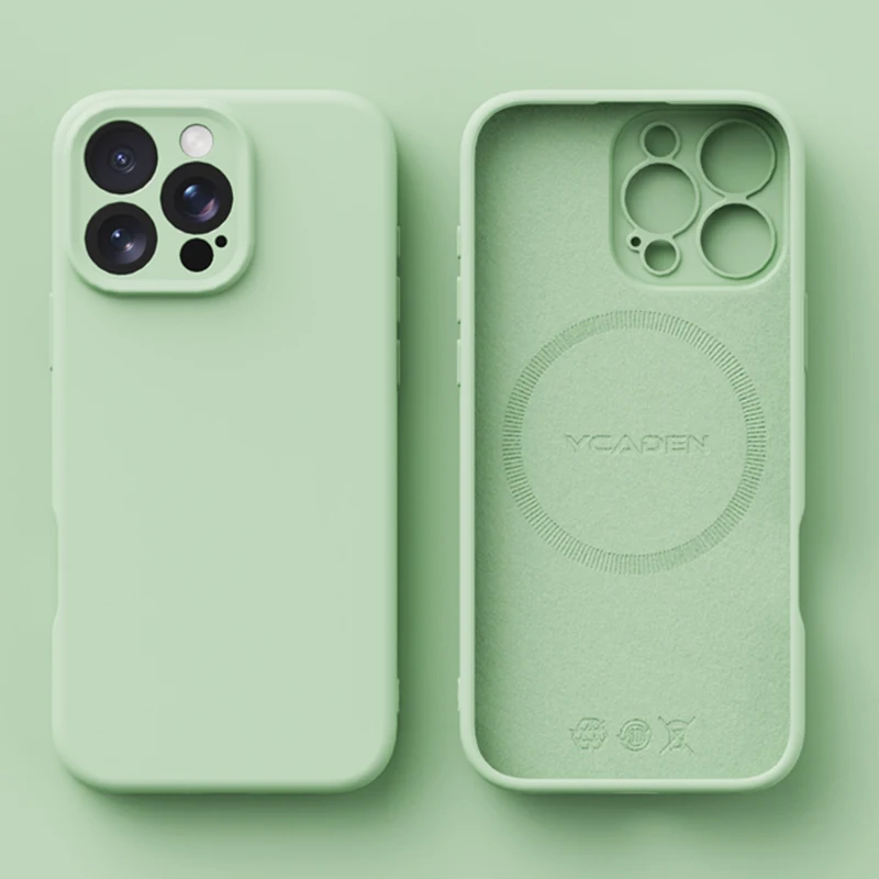 Funda magnética original para Magsafe para iPhone 16 15 14 12 13 17 Pro Max 16 Plus, silicona líquida con carga inalámbrica 6