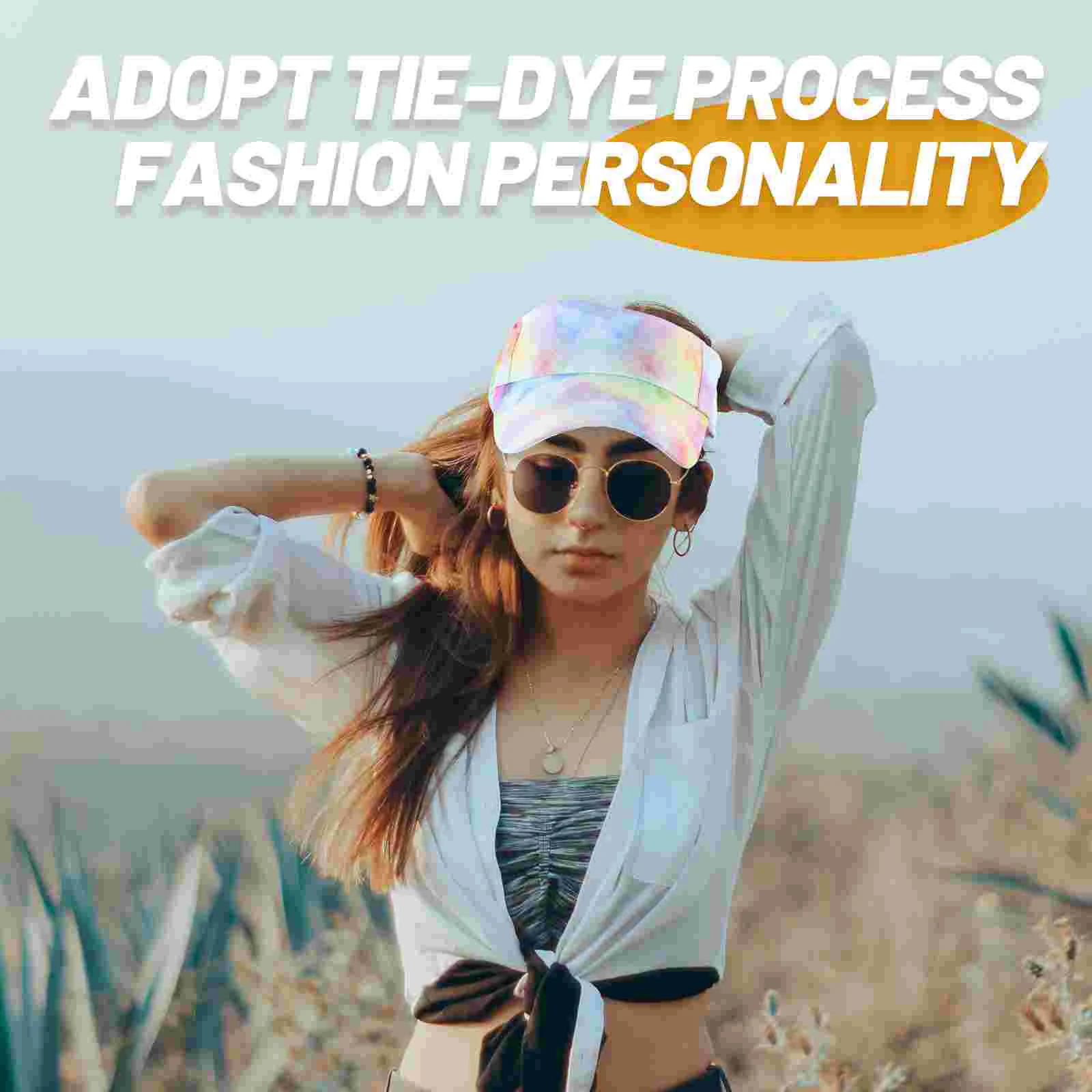 Tie Dye Empty Hat Athletic Visor Hats for Women Summer Sun Cap Ladies Protection Miss