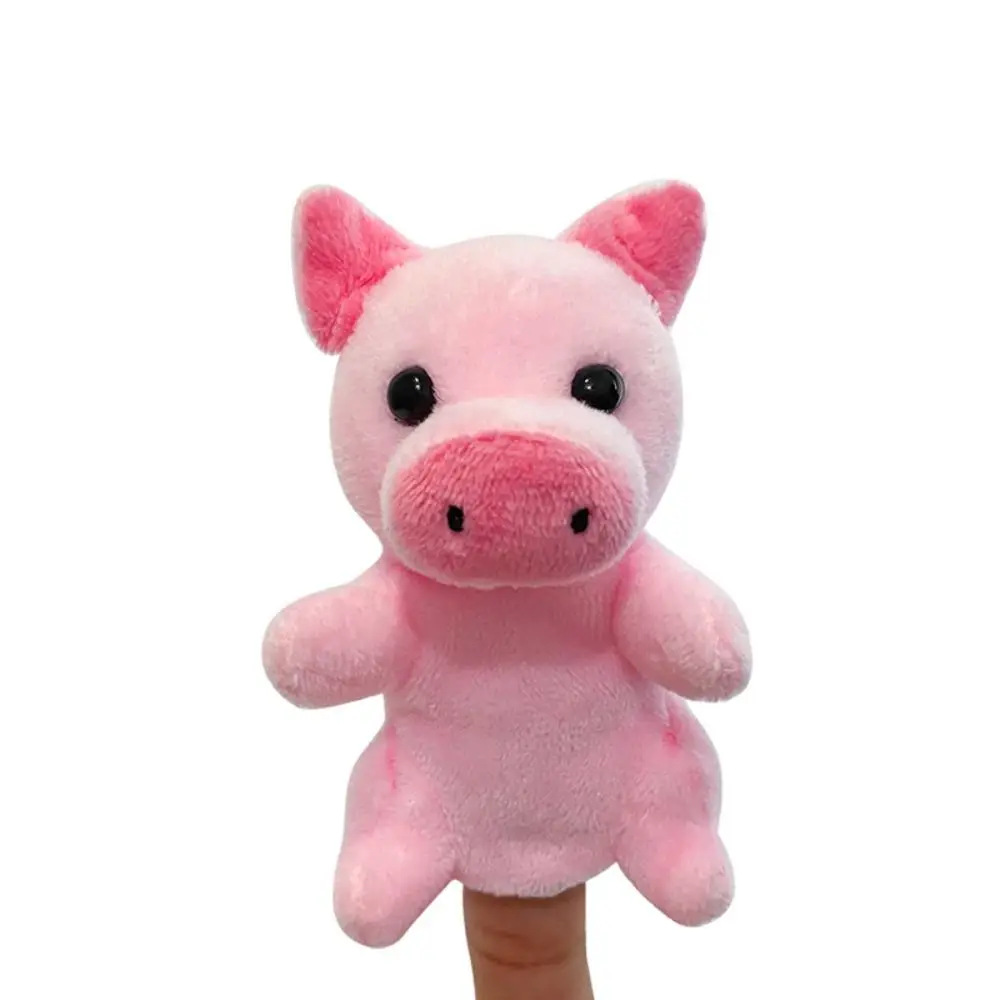 Muñeco de tela, marioneta de dedo de animales de granja, juego de rol, marioneta de mano de animales educativa, marionetas de contar historias de dibujos animados, juguete de peluche para niños