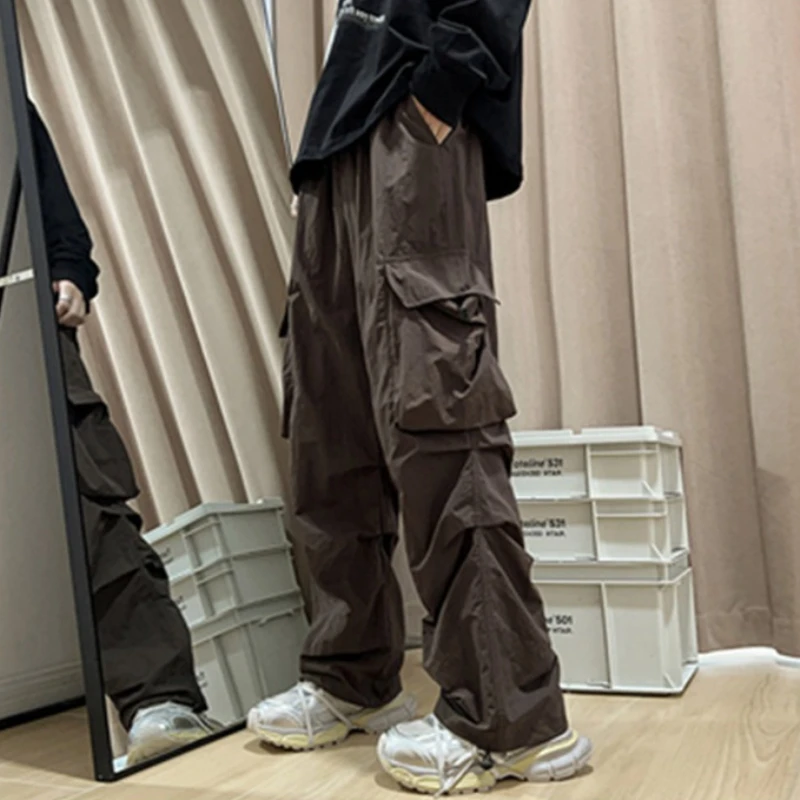 ヒップホップ ワイド 春夏 メンズ カーゴパンツ コットン エステティック エモ スラックス 高級 格安 ナイロン ロング カジュアル 男性用 ズボン