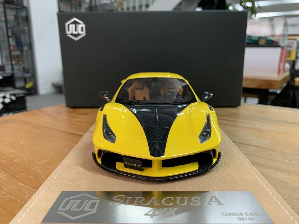 JUC 1:18 4XX Siracusa 488 Simulation Limited to 500 Units Worldwide Resin Metal Static Car Model Toy Gift