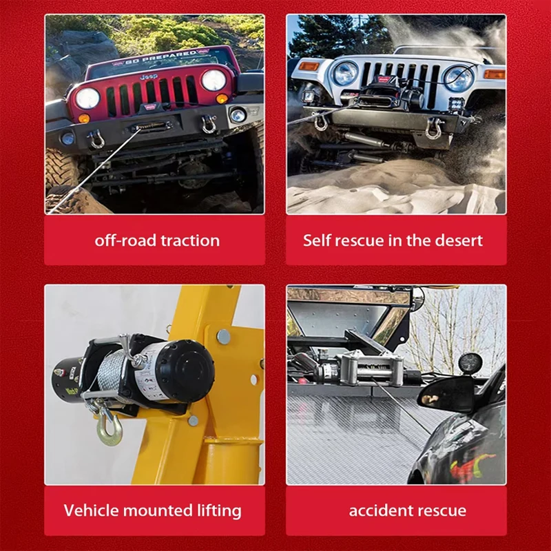 Electric Winch 12V/24V Waterproofing Car Mounted Winch Small Crane Small Domestic Crane Electric Hoist for Truck Car Trailer