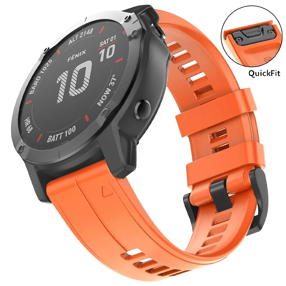 Correa de silicona de 22 y 26mm para Garmin Fenix E 8 Pro 7X 7 Pro Solar/6X 6 zafiro 5 5X Plus 3 HR QuickFit correa de reloj 1:1 banda oficial