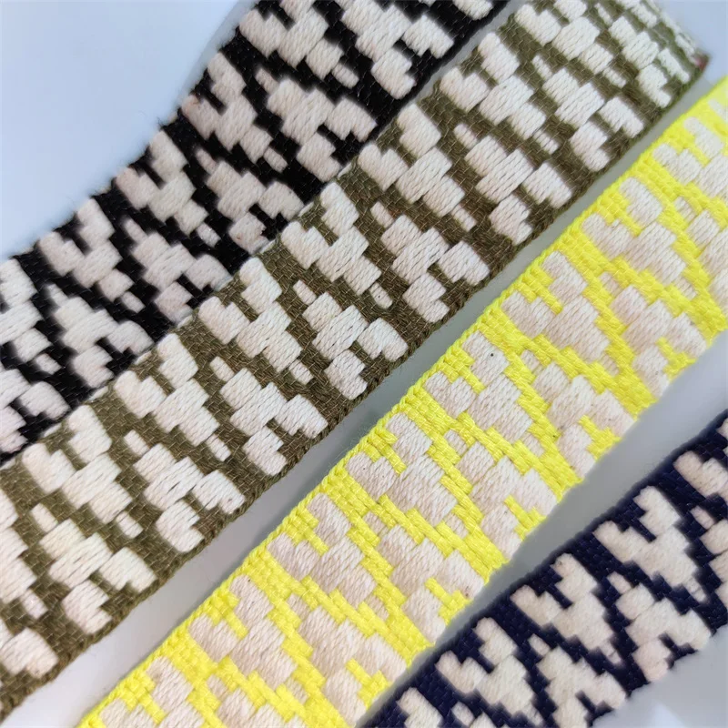 Fettuccia in cotone 2.5cm nastro in cotone Twill nastro fatto a mano accessori per fiocchi per capelli fai da te tessitura per indumenti