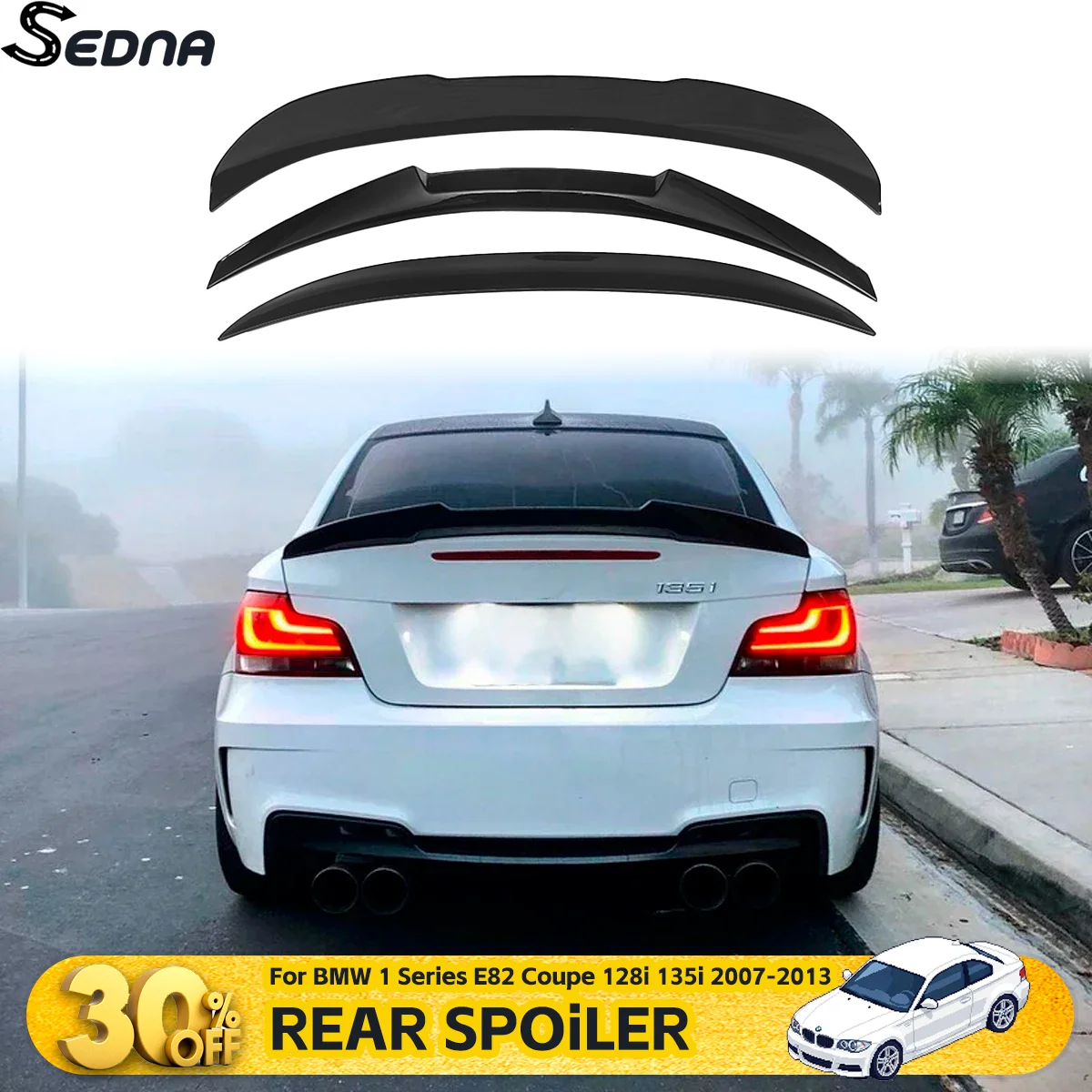 

Rear Spoiler For BMW 1 Series E82 Coupe 128i 135i 2007-2013 Trunk Lid Lip Tail Wing Auto Exterior Parts Car Tuning Accessories