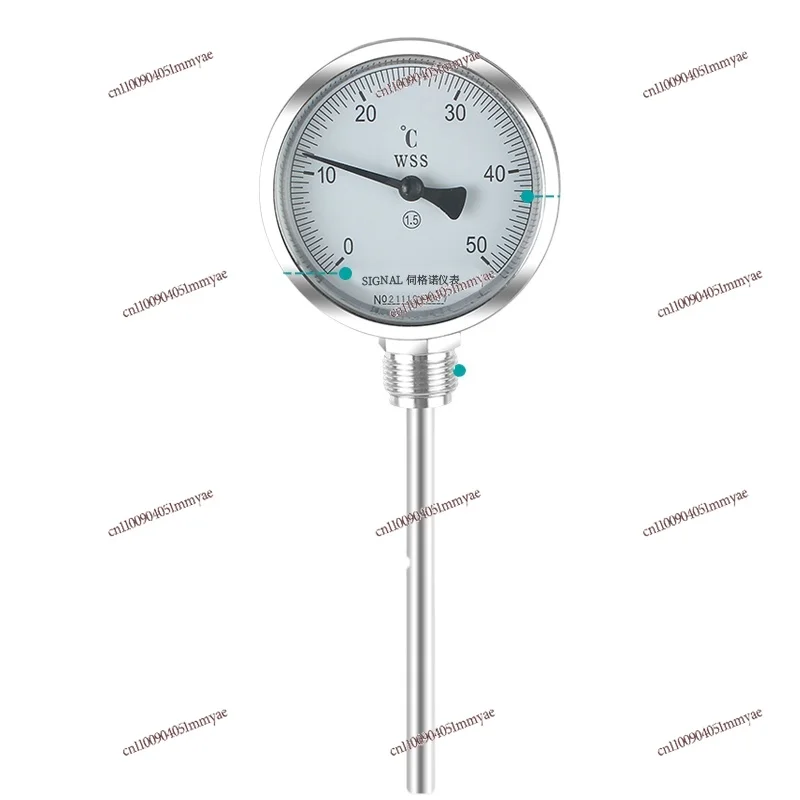 

Bimetal Thermometer Boiler Pipe Thermometer Stainless Steel Diameter Axial Bread Kiln Industrial Use