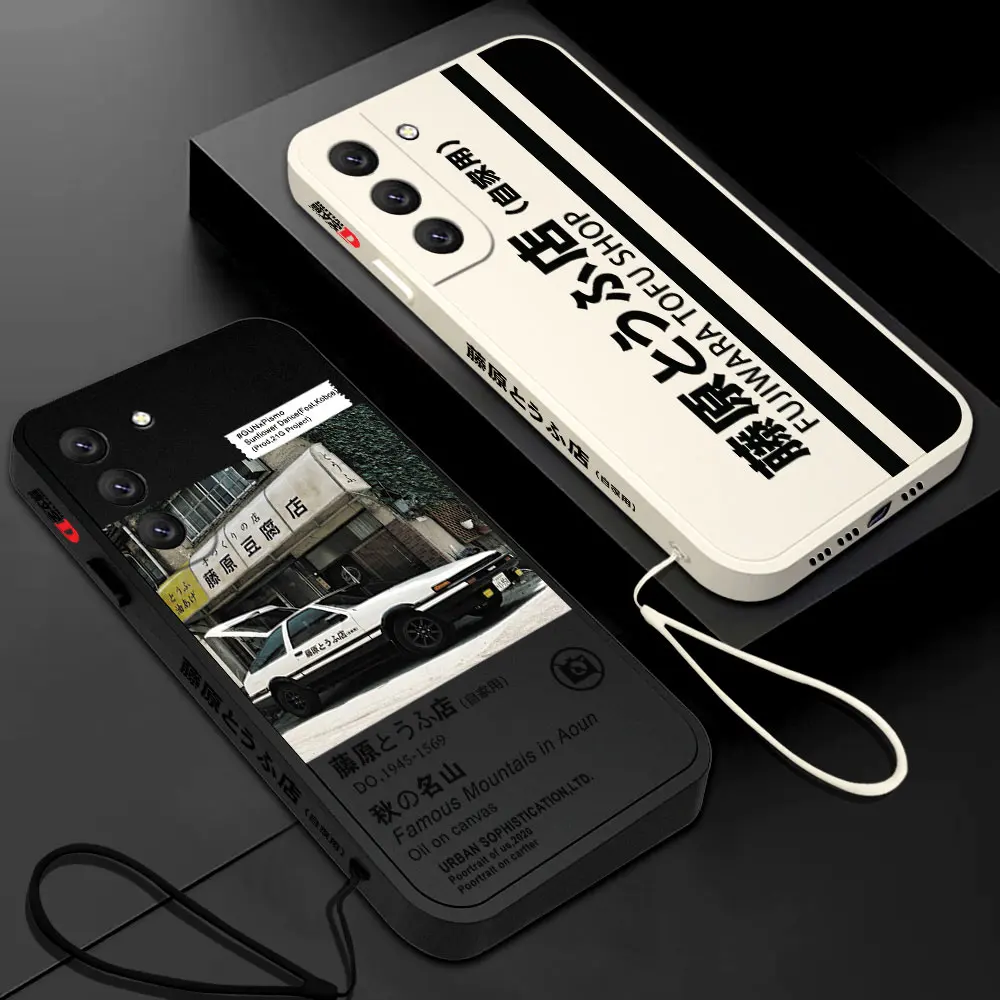 Anime Initial D AE86 Phone Case for Oneplus Nord 3 2 9R 9 8T 8 7 7T Pro 6 5G Liquid Silicone Cover with Hand Strap