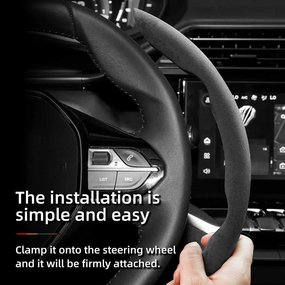 Suitable for Peugeot Anti-Slip Buckle Segmented Suede Steering Wheel Cover Suitable for 206 208 3008 308 207 307 2008 508 5008 407 107 Partner Rifter Tepee 106 306 Boxer Expert 205 Rcz view 4