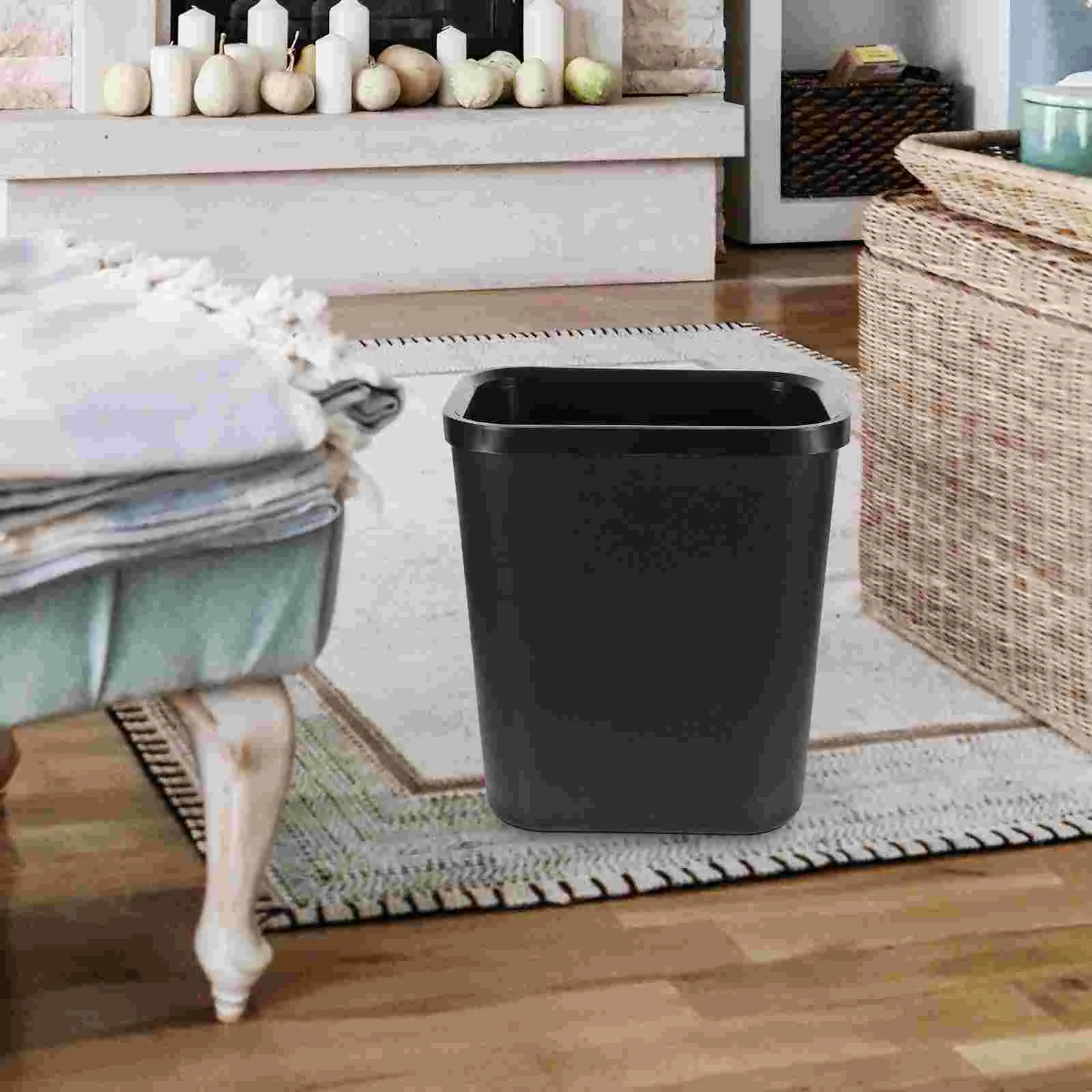 

Garbage Basket Trash Can Kitchen Gold 15L Cans for Home under Sink Clean Office