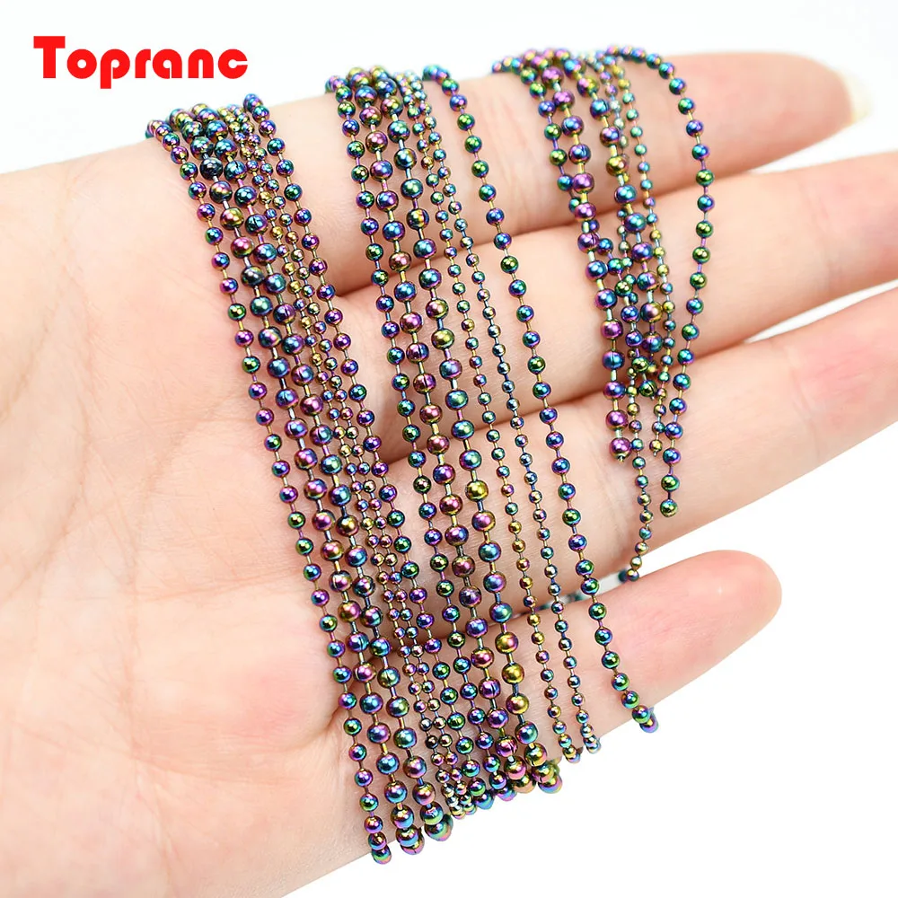 50cm Fly Tying Metal Bead Chain Colorful Copper Dumbbel Chai