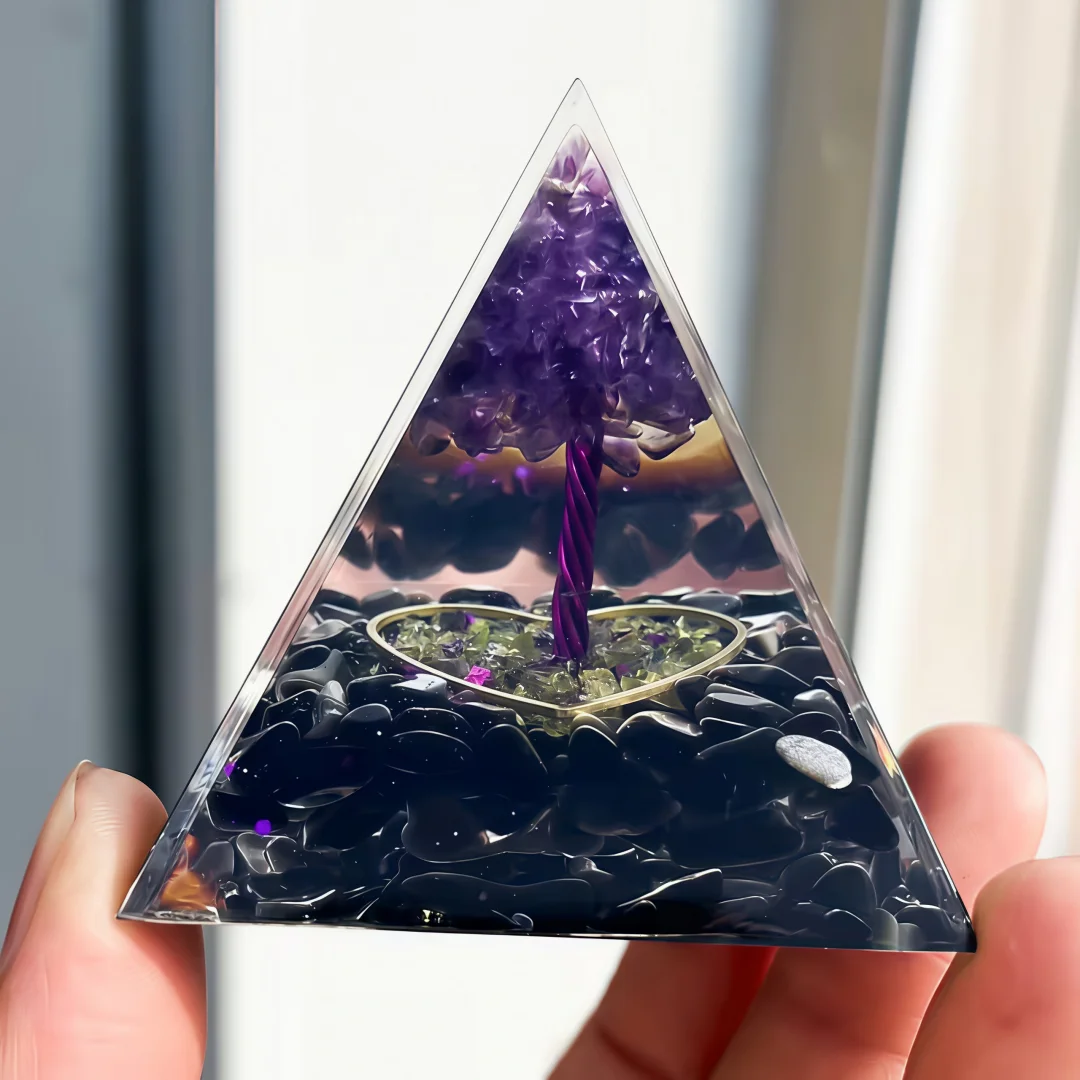 Special Gifts Aura Amethyst And Obsidian Guardian of The Orgonian Tree of Life The Best Gift Ever!