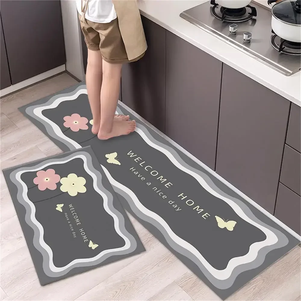 Tapis de Sol Antidérapant Doux et Lavable, pour Cuisine, Entrée, Doorvirus, Chambre à Coucher, Salon, Longue Zone de oral et