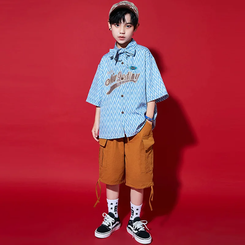 Children Fashion Abstract Pattern Set, Street Dance, Hip-Hop Fashion Show, Performance Costume, Kids Jazz Dance