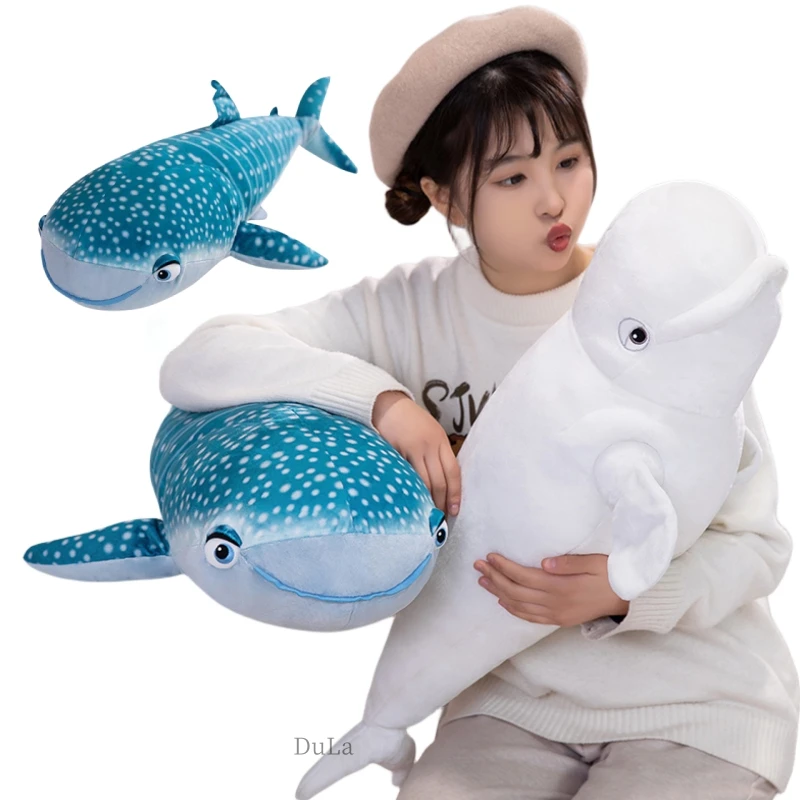 

New 75cm Simulation Marine Life Whale Tucked Stuffed Toy Animal Dolls Funny Realistic High Quality Gifts For Friends Home Decor