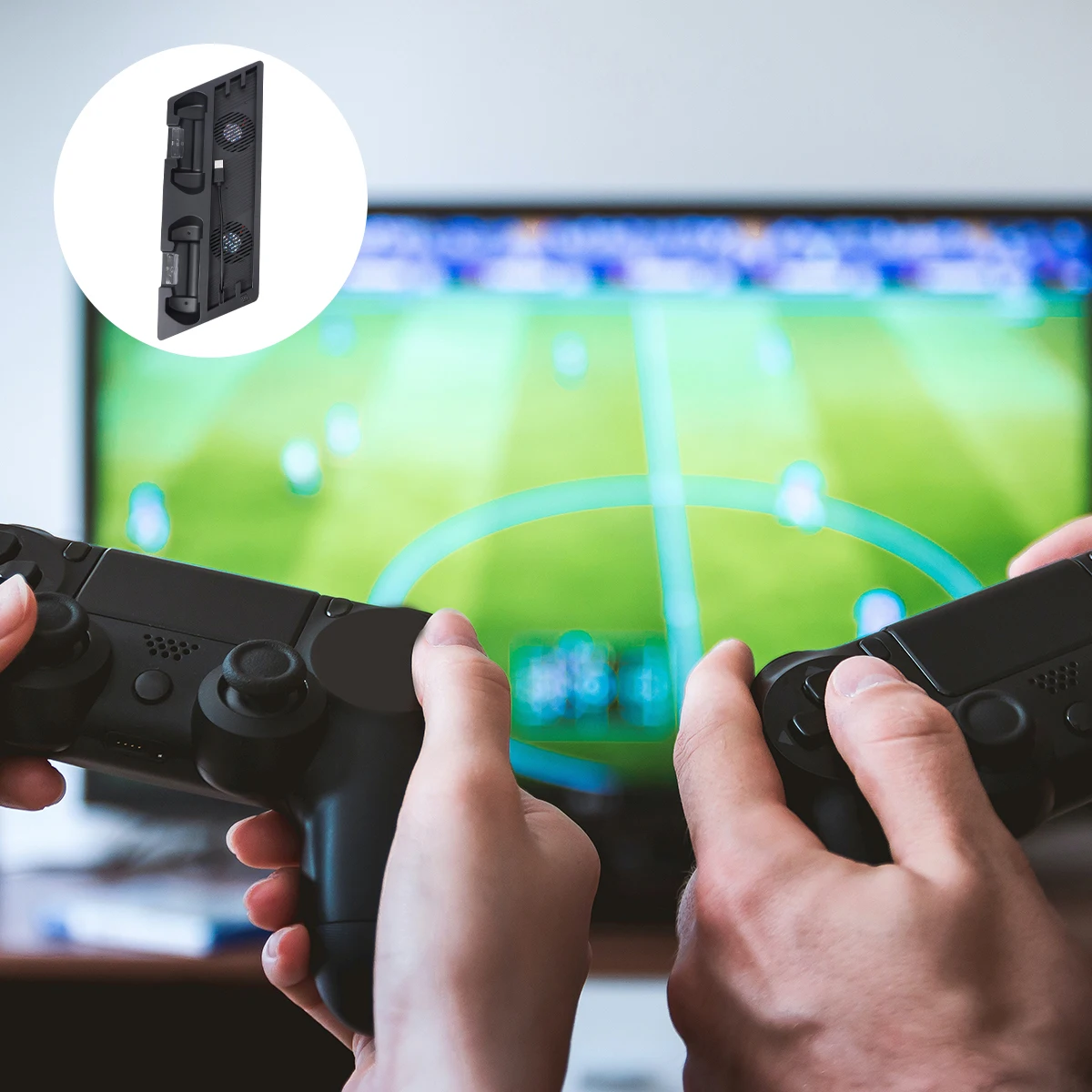

8pcs 【】Vertical Cooling Stand For Pro With Built-In Fans Charging Station 2 Ports Usb Hub Black Game Controller Holder