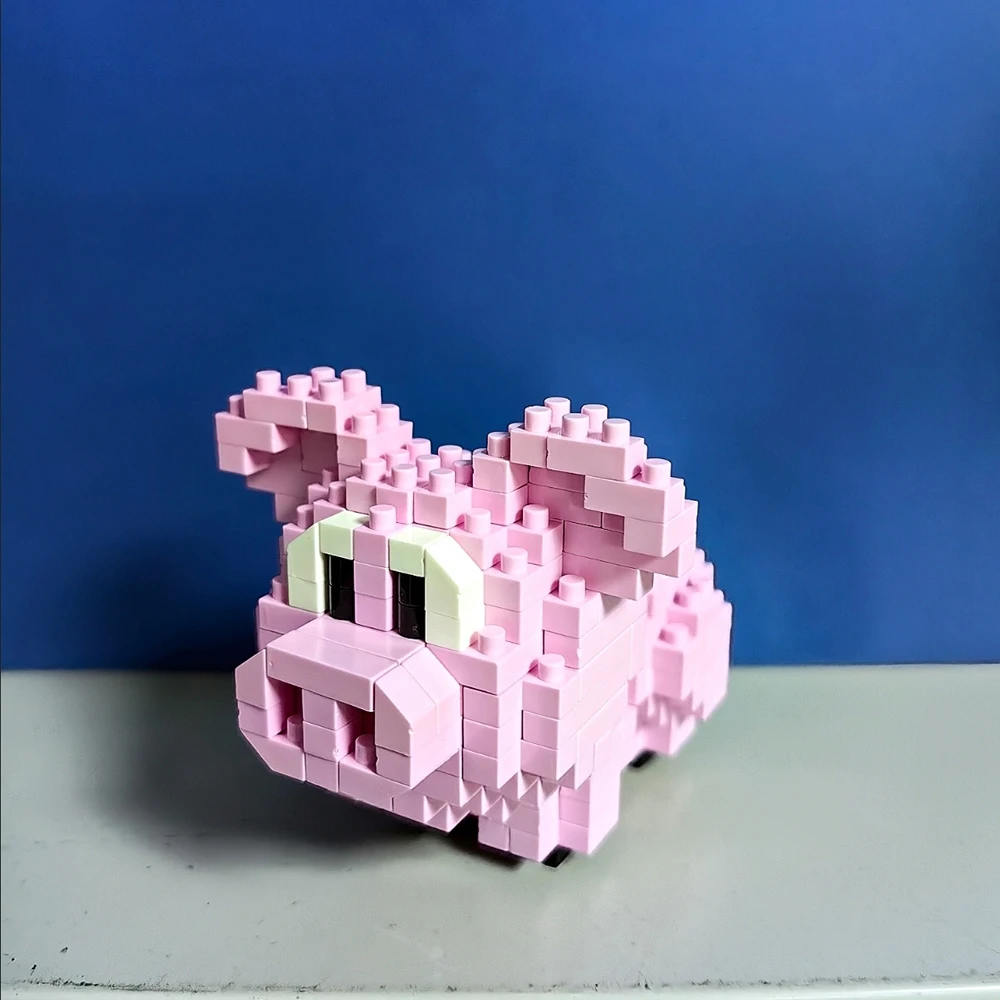 3D Tier Super Mini Rosa Schwein Panda Hamster Schnecke Montage Mikro-Bausteine Spielzeug - Einfaches Puzzle-Geschenk für Kinder, Partyzubehör – Detail 9