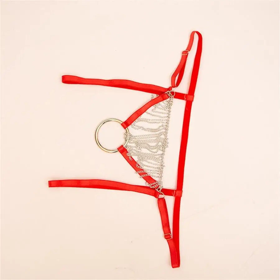 Men's sexy panties Lace Chain T-pants Red Black Hollowed-out XXX Sissy Penile Hole Dick Men's erotic lingerie view 5