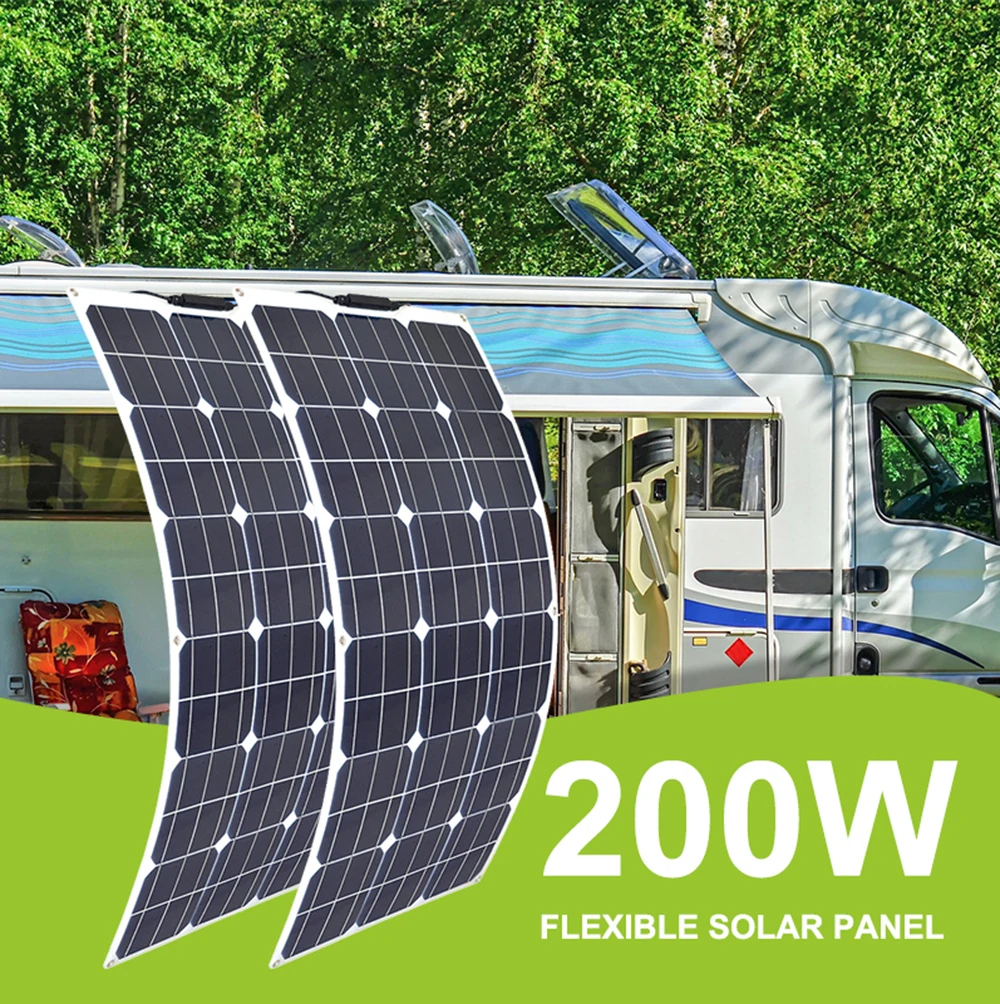 Solar Panel 300w 200w 100w flexible solar panels 12v 24v high efficiency battery charger module