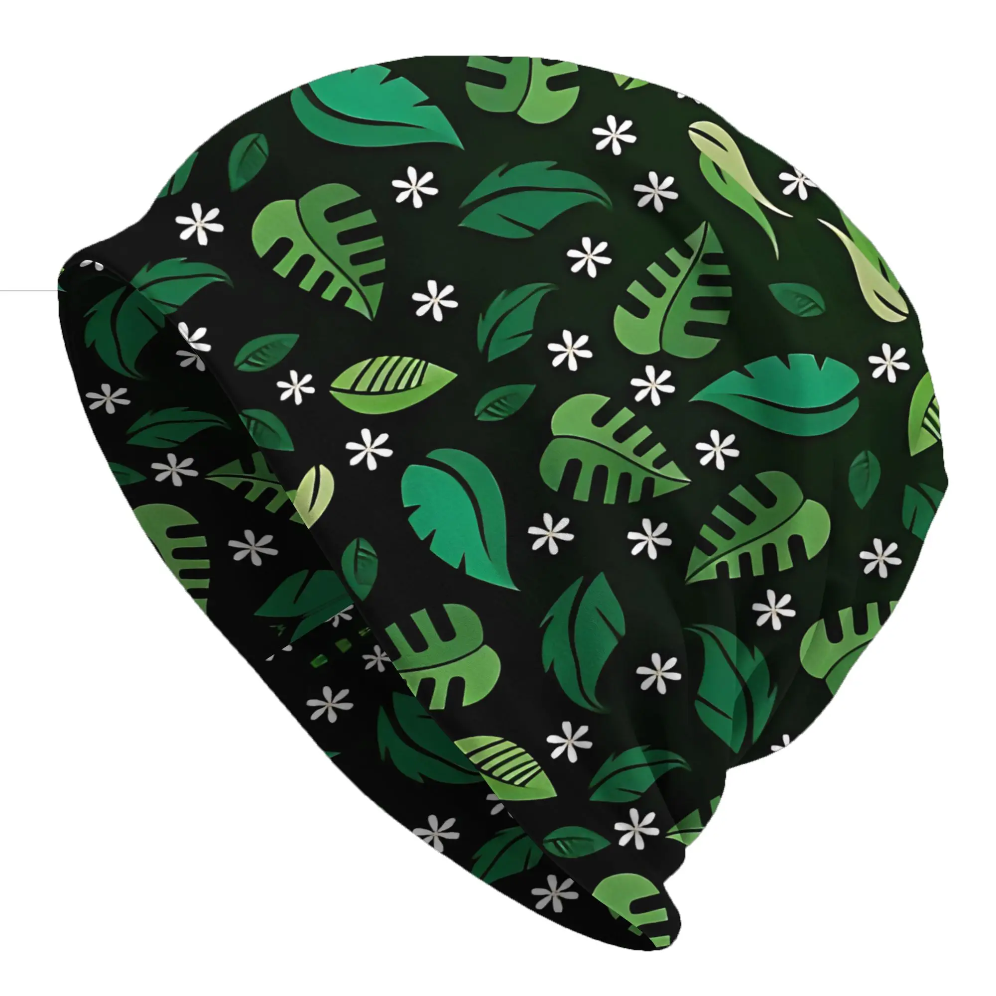 Autumn Cute Green Leafy Abstract Bonnet Homme Summer Thin Hat Skullies Beanies Caps Men Women Creative Hats