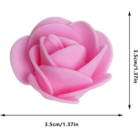 100/200/300 st 3,5 cm konstgjorda blommor skum PE roshuvuden DIY alla hjärtans dag rosor bröllop godisask dekoration brud tillbehör 10 best sales godisbordsdekorationer - №6