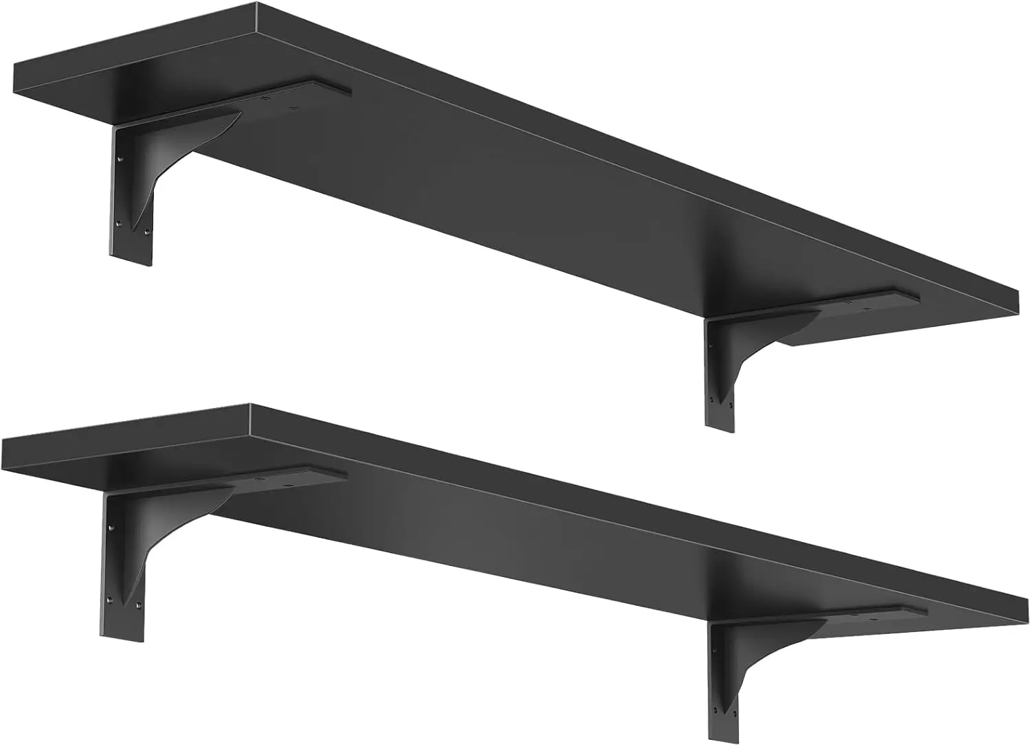 

Floating Shelves for Wall, 23.6" Wall Mounted Shelves Set of 2, Hanging Storage Shelf with Metal Brackets, Wooden Shelf
