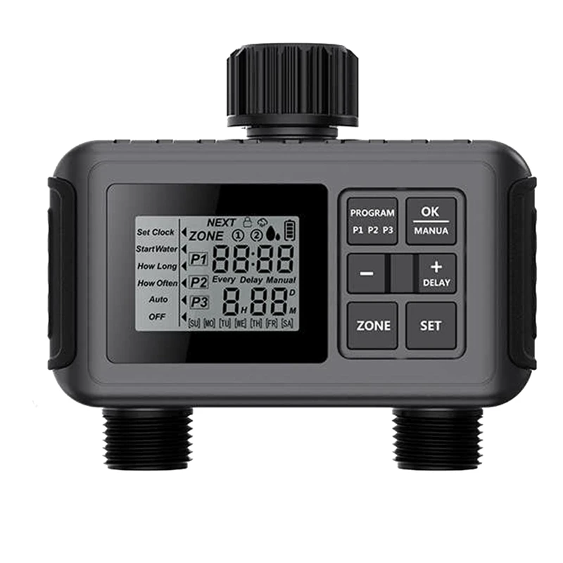 1 PCS Digital Automatic Irrigation Watering Timer Plastic Black For Lawn Gardening Pool EU Plug