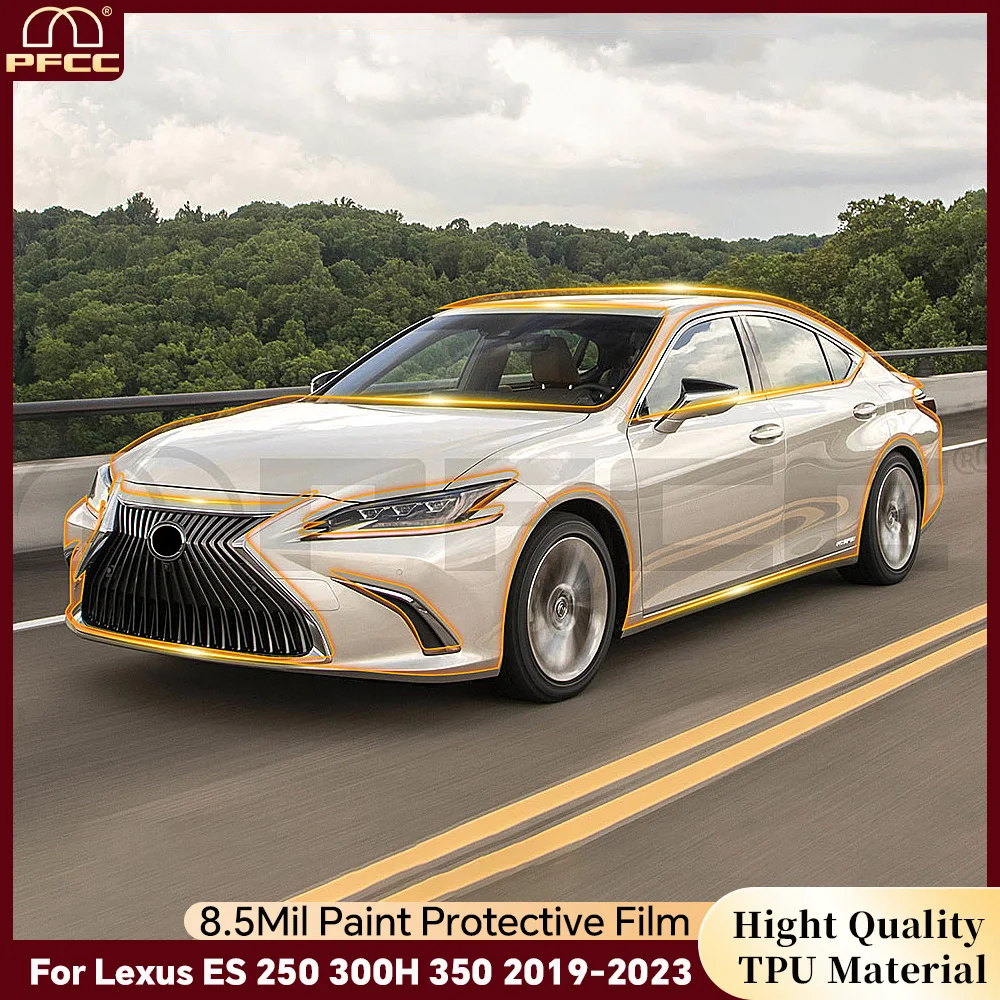 

For Lexus ES 250 300H 350 2019-2023 8.5Mil TPU Paint Protection Film Clear Bra Kit Pre-cut PPF Anti-scratch Car Accessories