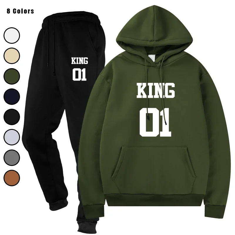 

Men's Autumn Winter Printed Sweatpants Hoodies Tracksuit Daily Casual Sporty Jogger Suits Comfort Warm Home Outdoor Outfits