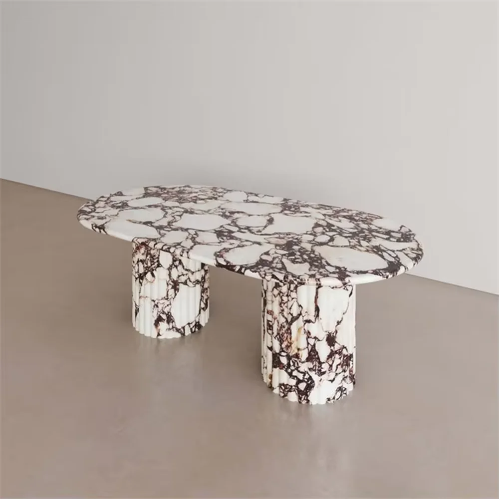 Living Room Furniture Calacatta Viola Marble Coffee Table Modern Center Table Travertine Coffee Table