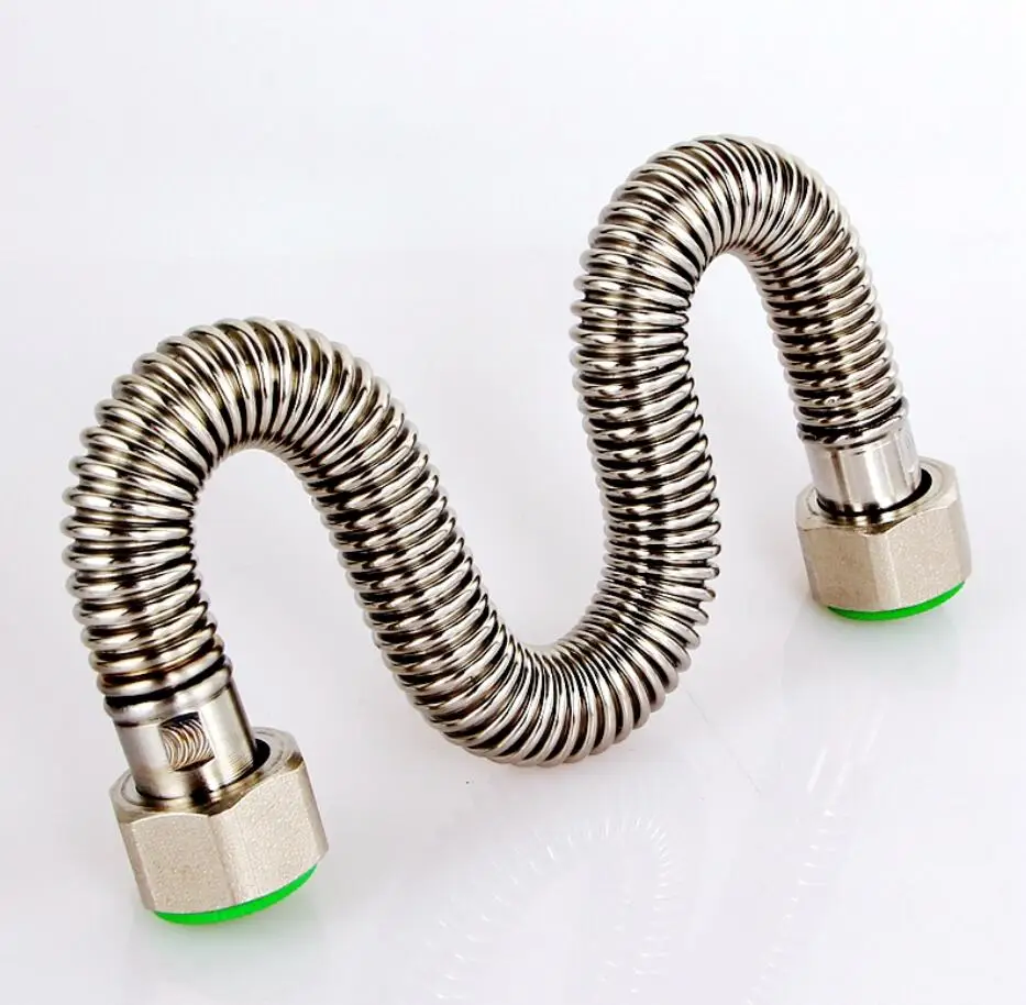 

1/2" BSP Female Corrugated Pipe 304 Stainless Steel Thicken Inlet and Outlet Pipe Hose for Bathroom Toilet Water Heater Basin