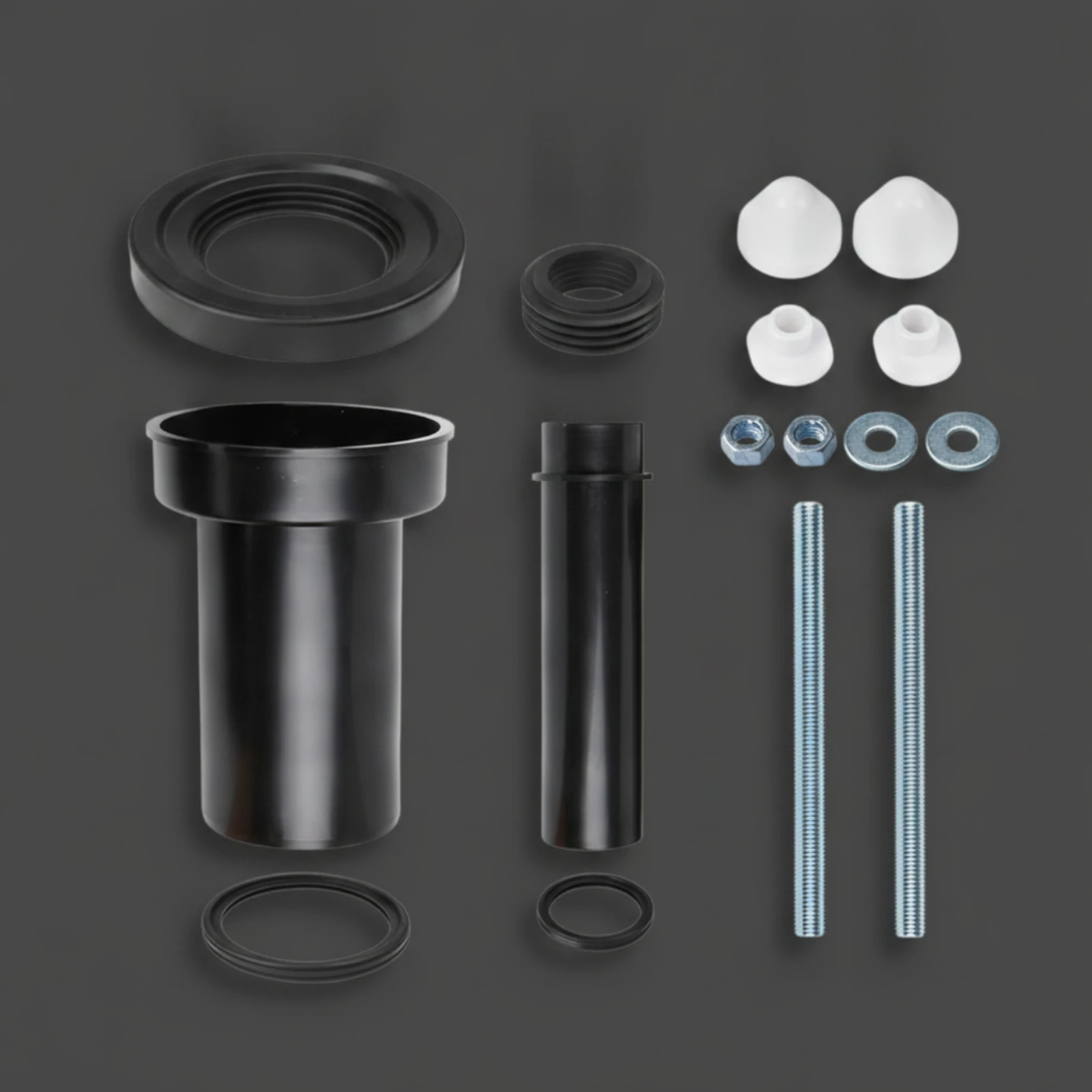 Toilet Drain Pipe Straight Wall Hung Toilet Concealed Cistern Drain Pipe Kit Hardware Long-Lasting Rubber for Plumbers