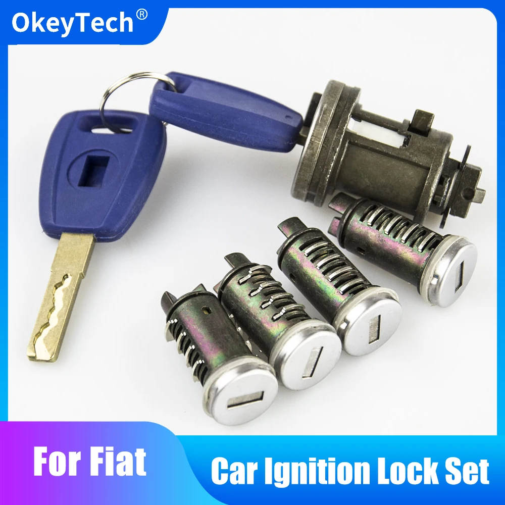 OkeyTech Auto Zündung Lock Set Für Fiat Ducato Peugeot Citroen SIP22 Klinge Auto Schlüssel Tür Original Fräsen Zylinder Stamm Lock