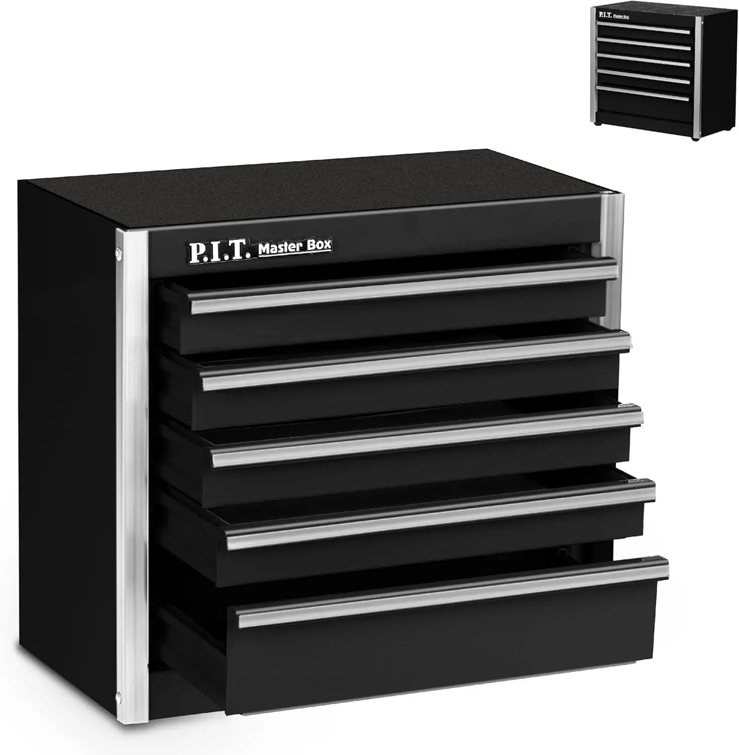 

Mini Black Tool Box, Portable 5-Drawer Micro Roll Cab Steel Stackable Tool Box Liner, Black Tool Case Tools Storage Organizers