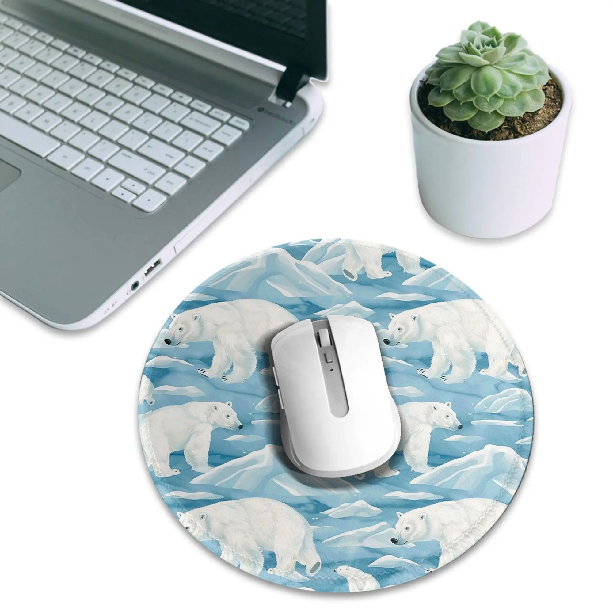 Polar bear mother and cub Mouse Pad Computer Keyboard Mouse Mat Gamer PC Laptop Desk Mat Office Accessories Table Mats