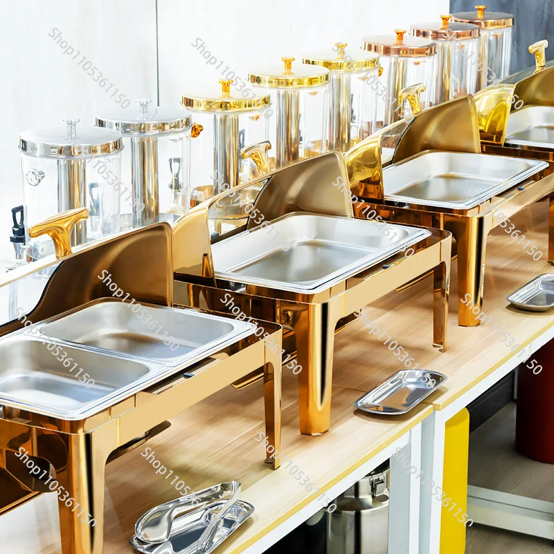Thickened stainless steel buffet furnace Flap Buffy furnace Square thermal insulation dining furnace Electric heating tableware