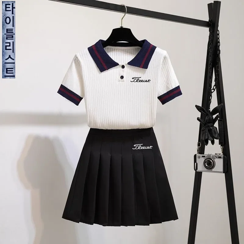 

Golf Suit Two-Piece Sweater Skirt Golf Wear Sports For Women Autumn New Tennis Shorts Sets Ventilate Femme Casual Chic Y2k Set