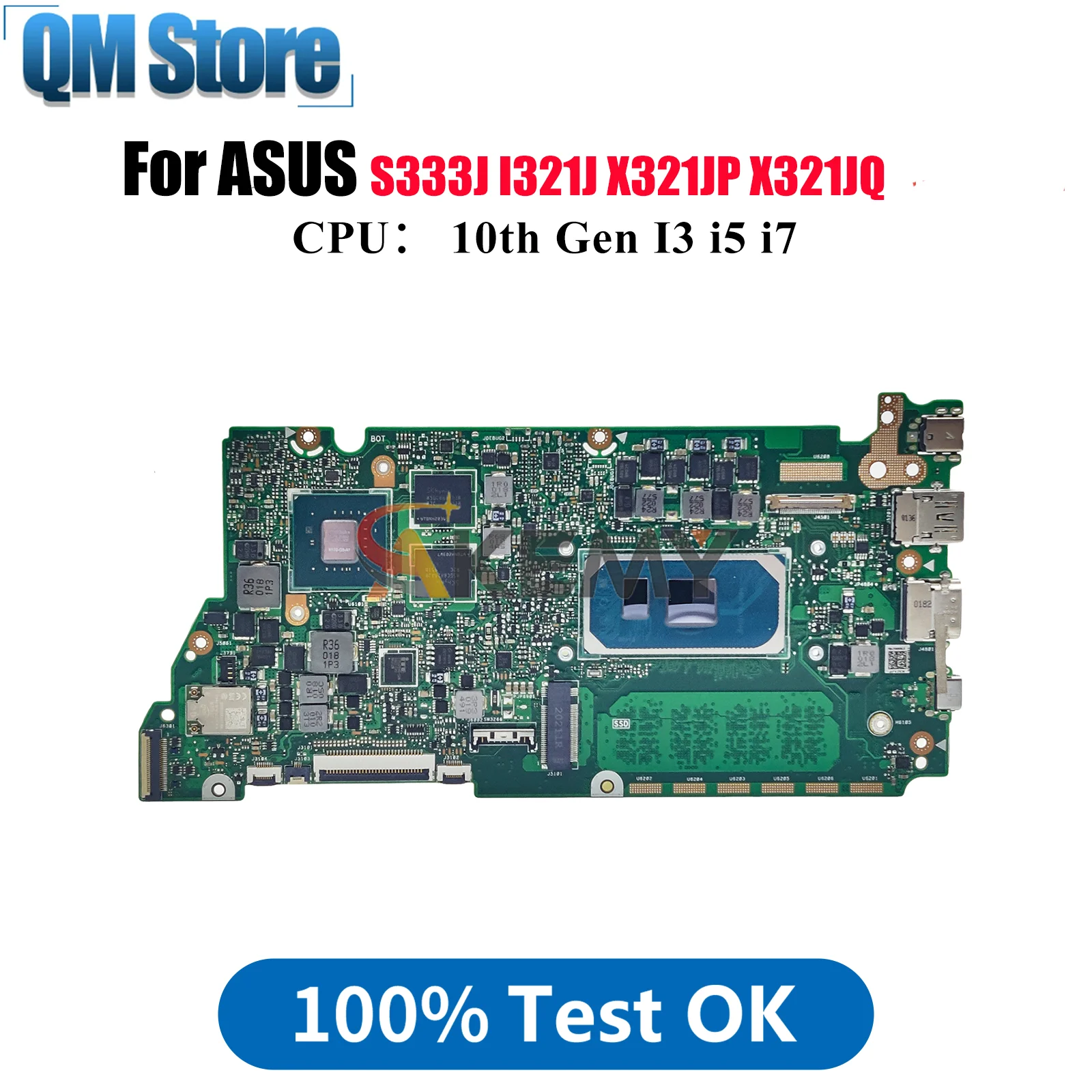 

X321JP Laptop Motherboard For ASUS VivoBook S333J X321JQ I321J X321JP X321J Mainboard With 10th Gen I3 i5 i7 100% tests OK stk
